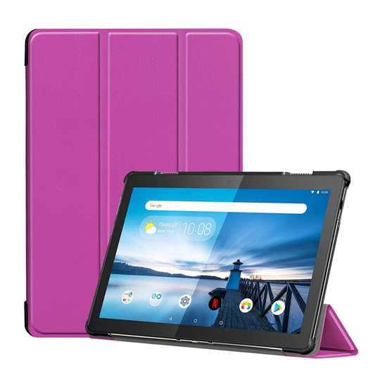 Lenovo Tab M10 tri-fold leather case - purple