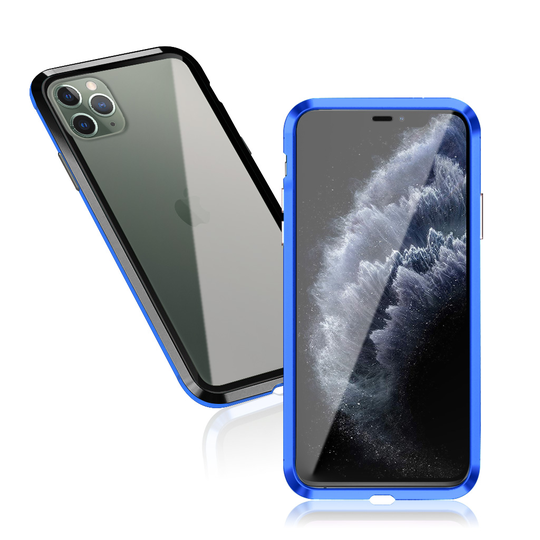 Luphie Sword iPhone 11 Pro Alu-Bumper + Glass - Black + Blue