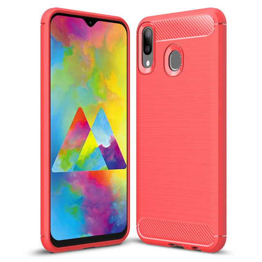 Carbon Flex Samsung Galaxy M20 kuoret - Punainen