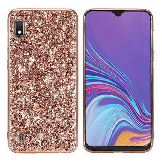Glitter Samsung Galaxy A10 kuoret - Ruusukulta
