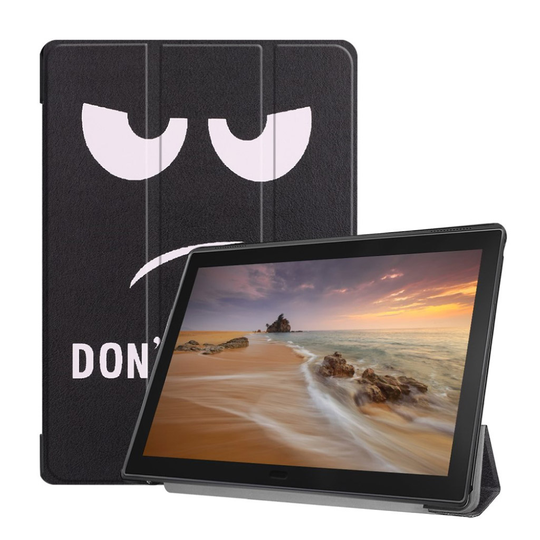 Lenovo Tab E10 tri-fold kuosillinen nahkainen flip suojakotelo - Do not Touch Me