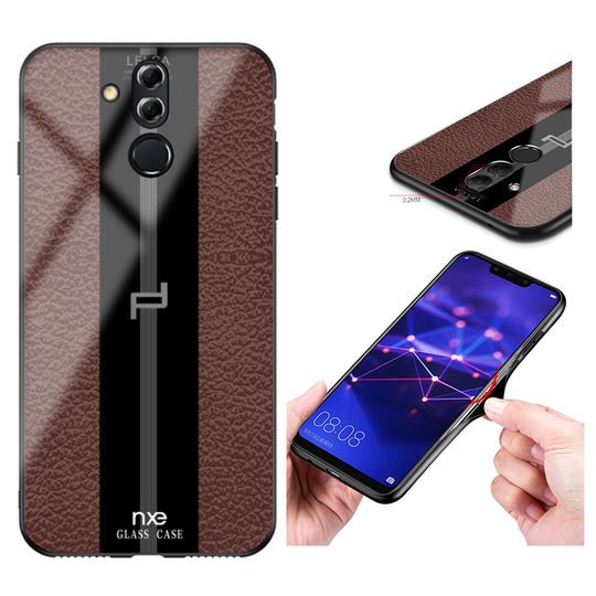 NXE LELCA sarjan Huawei Mate 20 Lite kuvioinen Lasi suojakotelo - Kahvi