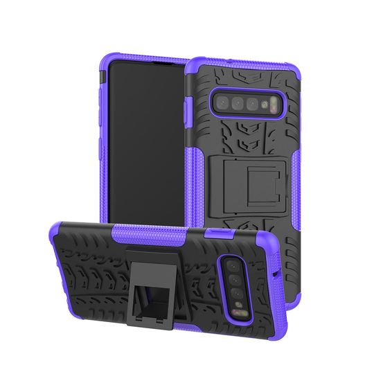 Samsung Galaxy S10 Plus rengas kuosinen takatuki hybrid suojakotelo - Violetti