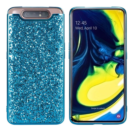 Glitter Samsung Galaxy A80 kuoret - Syaani