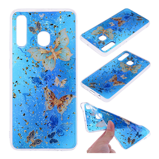 Samsung Galaxy A50 glitter pattern case - Butterflies
