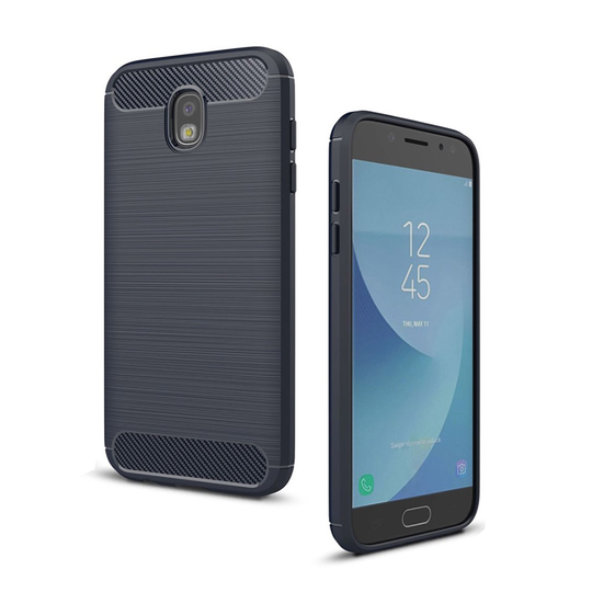 Samsung Galaxy J5 (2017) hiilitekstuurinen suojakuori - Tummansininen