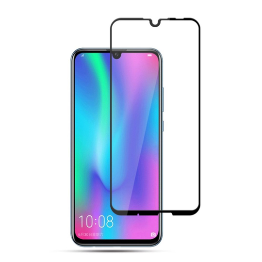 AMORUS Huawei P Smart 2019 silk print tempePunainen glass näytönsuoja