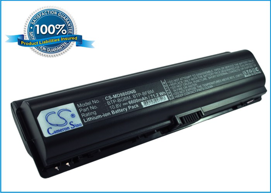Medion MD96442 MD96559 MD96570 MD97900 MD98000 akku 6600 mAh - Musta