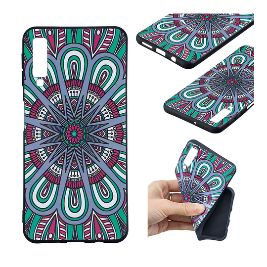 Samsung Galaxy A7 (2018) kohokuviollinen pehmeä silikooni muovinen takasuoja kuori - Symmetrinen Kuvio