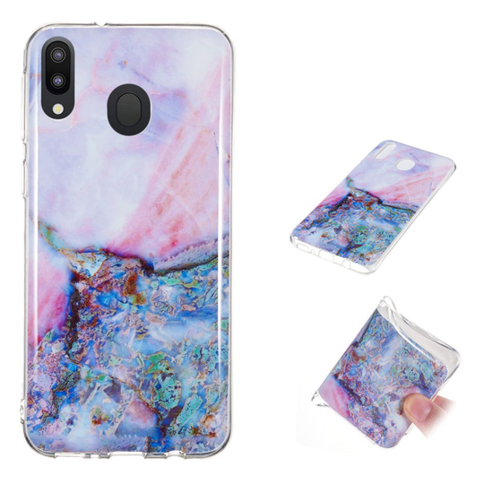 Marble Samsung Galaxy M20 kuoret - Sininen Marmori Kuvio