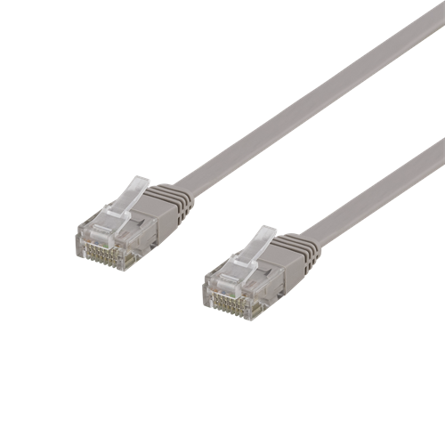 Laitekaapeli, U/UTP Cat6, Litteä, 7 M, 250 MHz, Harmaa