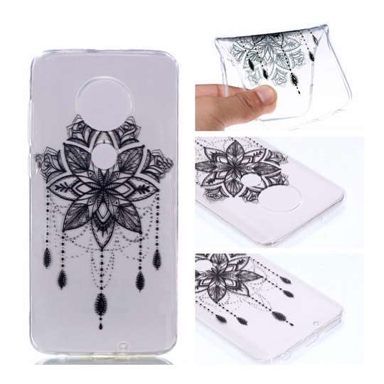 Motorola Moto G7 pattern case - Black Flower