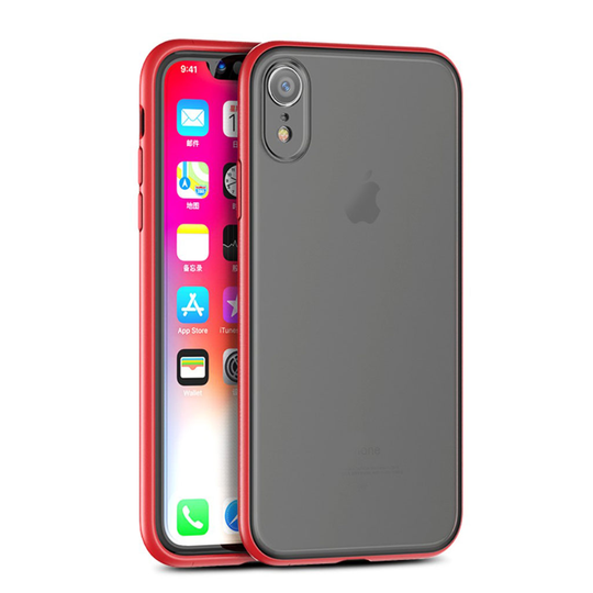 iPhone Xr IPAKY iskukestävä hybriidi muovinen takasuoja kuori - Punainen