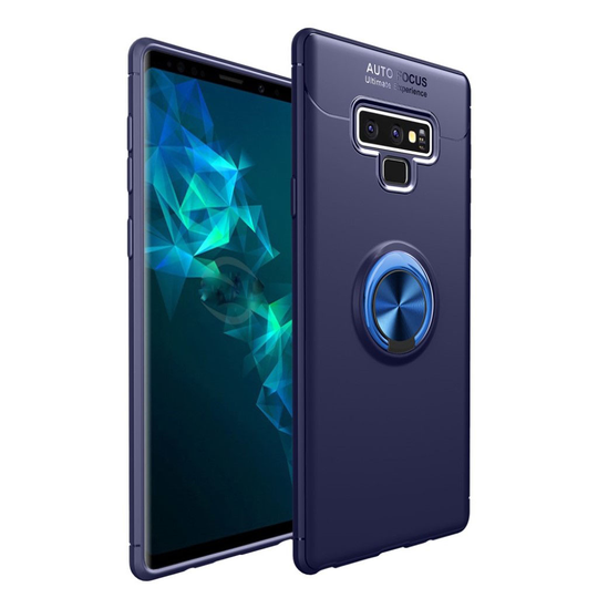 Samsung Galaxy Note9 Muovinen Magneetilla Sekä Sormirenkaalla Varustettu Takasuoja Kuori - Sininen