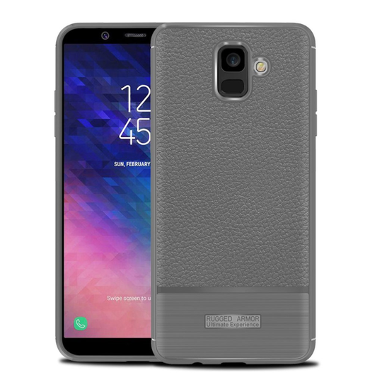 Samsung Galaxy A6 Liitsihedelmän Jyvä Pintainen TPU takasuoja Kuori - Harmaa