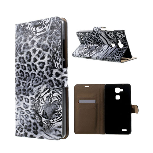 Wildlife Huawei Ascend Mate7 Suojakotelo - Harmaa Leopardi