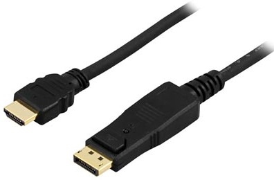 DisplayPort - HDMI-näyttökaapeli, Tukee äänen Siirtoa, Ultra HD Taajuudella 30 Hz, Uros - Uros,