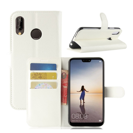 Huawei P20 Lite litsitekstuurinen suojakotelo - Valkoinen