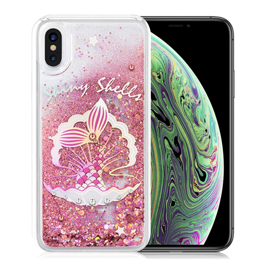 iPhone XS KAVARO Swarovski hybriidi muovinen kuviollinen takasuoja kuori timanteilla - Simpukankuori