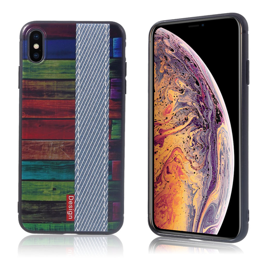 iPhone Xs Max stereoskooppi kuviollinen silikooni muovinen pehmeä takausoja kuori - Tyyli H