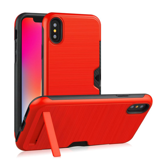 iPhone Xs Max tuki harjattu Suojakotelo - Punainen