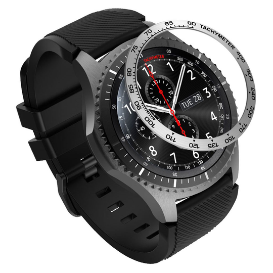 Samsung Gear S3 Frontier stylish metal watch frame - Silver / Black