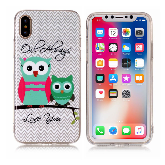 iPhone X vintage suojakuori - Pöllöt