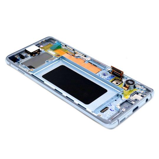 Samsung Galaxy S10 (G973F) Näyttö ja kosketuspaneeli rungolla - Sininen (Alkuperäinen)