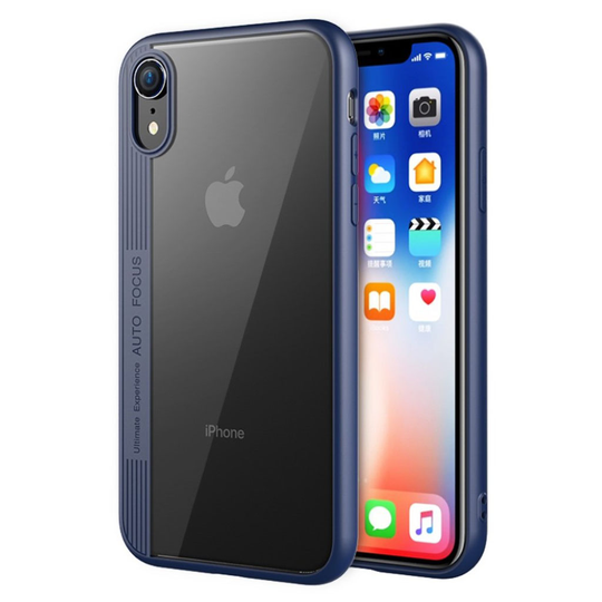 iPhone 9 Hybriidi Muovinen Kirkas Muovinen Takasuoja Kuori - Sininen