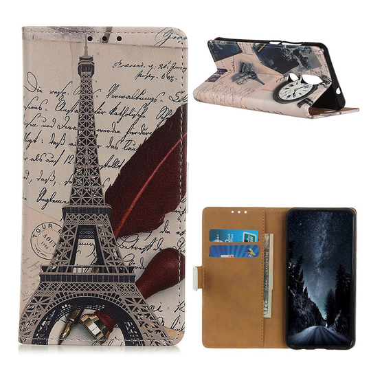 Nokia 4.2 pattern leather case - Eiffel Tower and Characters