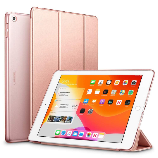 ESR Yippee Trifold Series Suojakotelo Apple iPad 10.2 2019 / 2020 ruusukulta"
