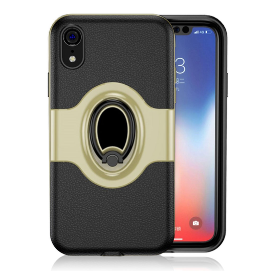 iPhone 9 Sormirengas Jalkatuella Varustettu Kova Muovi Takasuoja Kuori - Kulta