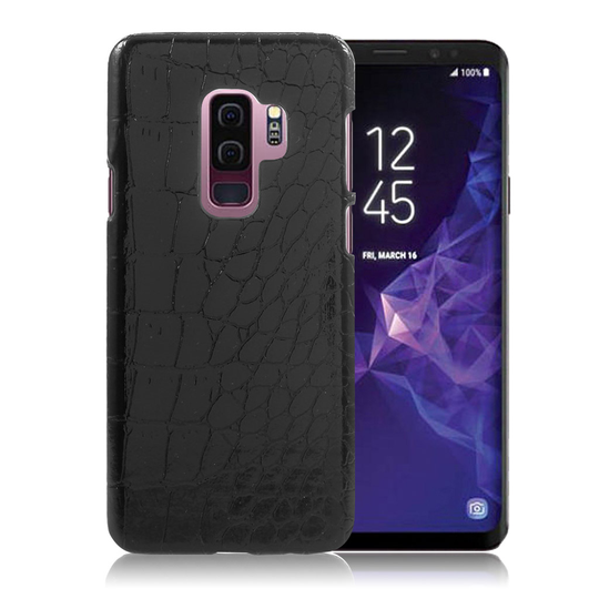 Samsung Galaxy S9 Plus uniikki suojakuori - Musta krokotiili tekstuuri