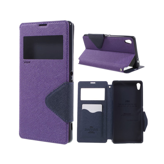 ROAR KOREA Sony Xperia XA Ultra Nahkakotelo Ikkunalla - Violetti