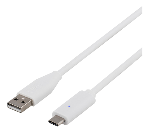 USB 2.0 -kaapeli, Type A - Type C Uros, 1 M, Valkoinen