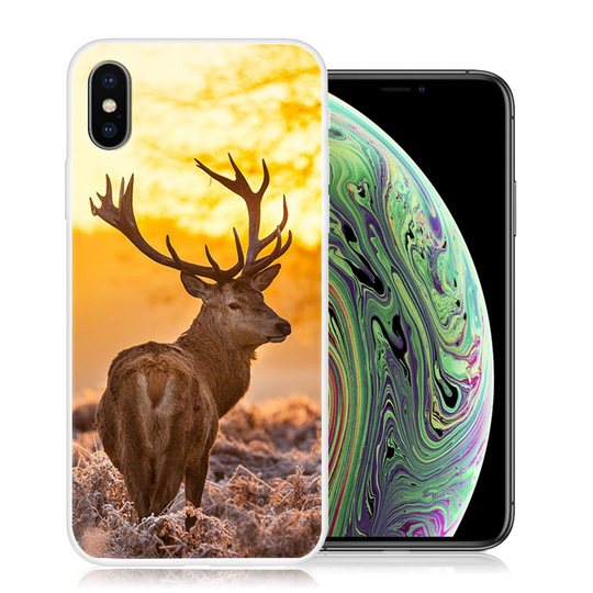 iPhone XS kuviollinen silikooni muovinen joustava suojakuori - Peura