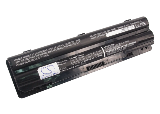 Dell XPS 14 XPS 15 XPS 17 akku 6600 mAh - Musta