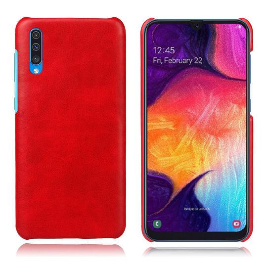 Crazy Horse Samsung Galaxy A50 leather case - Red