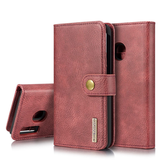 DG.MING Samsung Galaxy A40 2-in-1 Wallet kotelot - Punainen