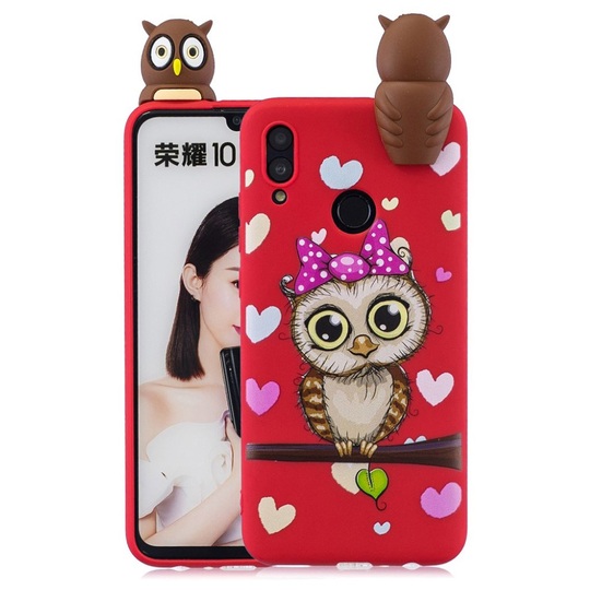 Huawei P Smart 2019 3D Suloinen nukke kuosi suojakotelo - Nais Pöllö