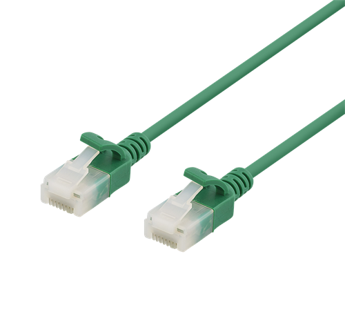 U/UTP Cat6a -laitekaapeli, Ohut, Läpimitta 3,5 Mm, 1 M, 500 MHz, LSZH, Vihreä