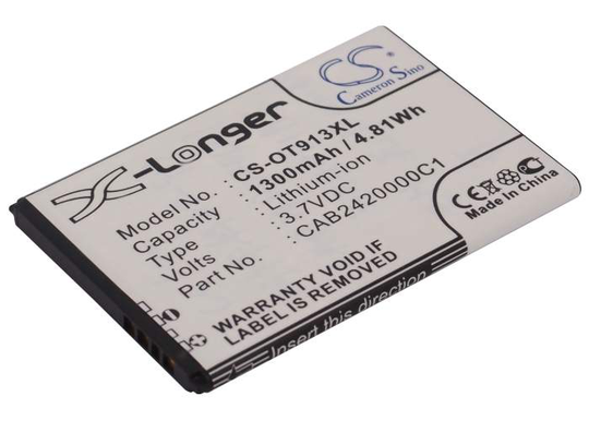 Alcatel One Touch 913 One Touch 913D One Touch 927 akku 1300mAh/4.81Wh