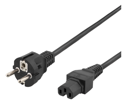 Maadoitettu Kaapeli Laitteen Virtasovittimeen Kytkemistä Varten, 2 M, Suora IEC 60320 C15 - Suora C