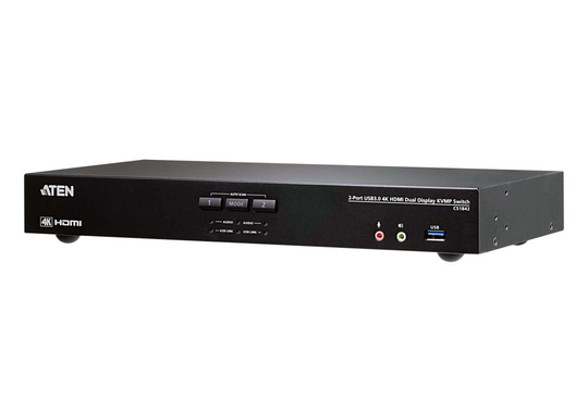 2-Port True 4K HDMI Dual-View KVM Switch With Audio & USB 3.0 Hub