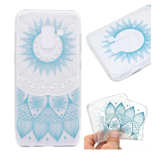 Samsung Galaxy A8 (2018) eleganttinen suojakuori - Turkoosi lotus