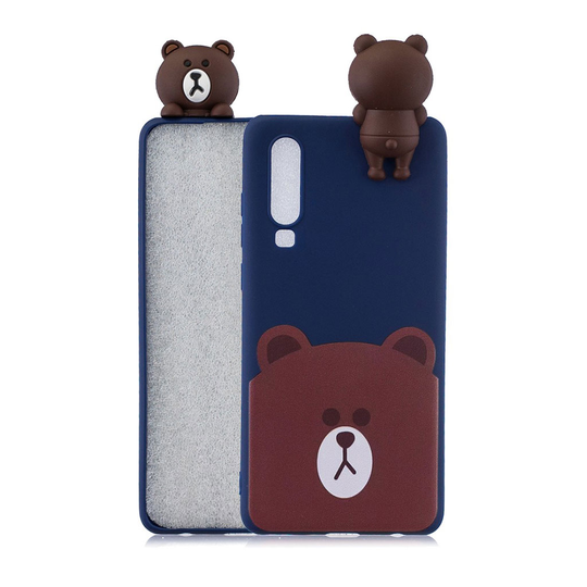 Huawei P30 3D Suloinen nukke kuosi suojakotelo - Nalle