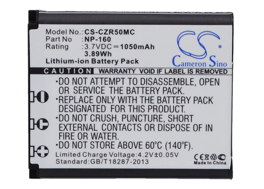 Casio Exilim EX-FC500 Exilim EX-ZR50 Exilim EX-ZR55 akku 1050mAh