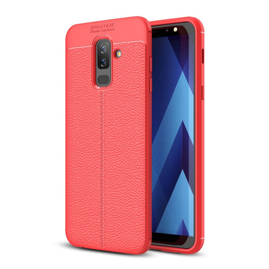 Samsung Galaxy A6 Plus Liitsihedelmän Jyvä Pehmeä TPU Takasuoja Kuori - Punainen