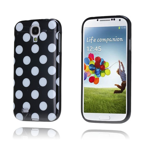 Polka Dots (Musta) Samsung Galaxy S4 Suojakotelo