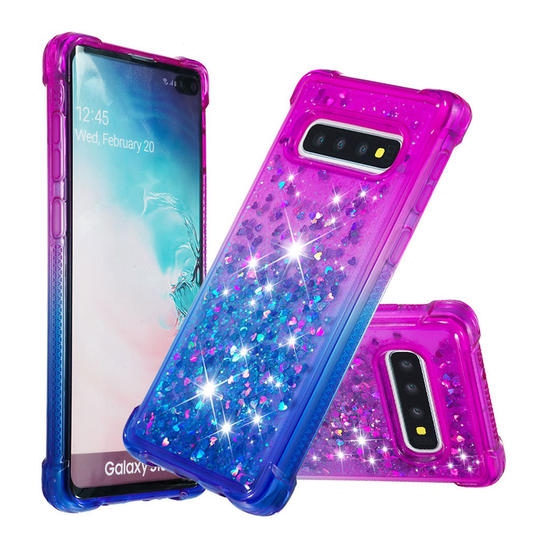 Samsung Galaxy S10 Plus gradient glitter case - Purple / Dark Blue